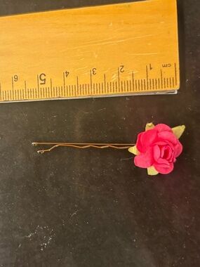 Floral Pink Rose Bobby Pin Hair Pin - Unbranded